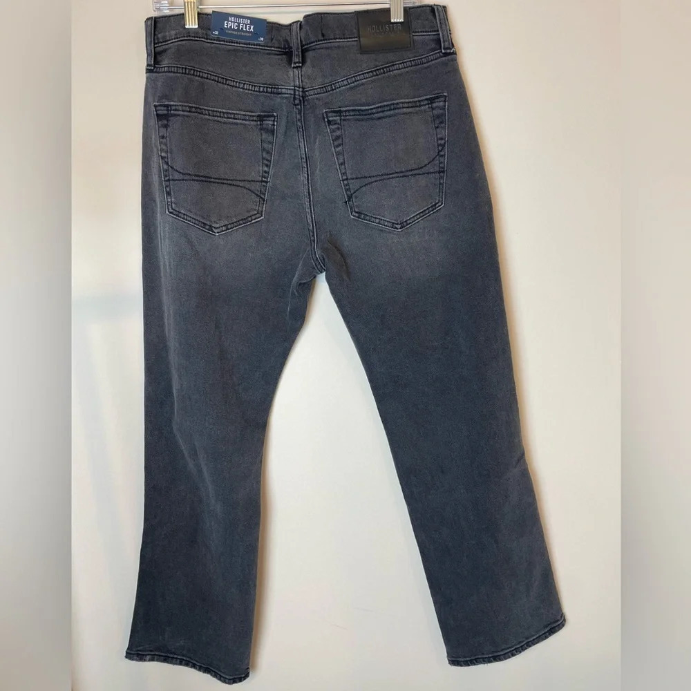Hollister | Men's Epic Flex Vintage Straight Jeans Size 32x30 Gray Stretch - Picture 5 of 5